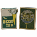 c.1925 Morley Yellow Tees Box with Tees & c.1925 The Scot Tee Box with Misc Tees