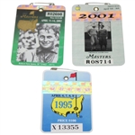 1995, 2001 & 2002 Masters SERIES Badges - Tiger's Debut & Back-to-Back Wins Inc. Grand Slam