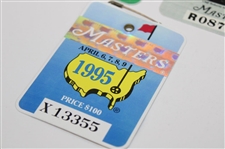 1995, 2001 & 2002 Masters SERIES Badges - Tiger's Debut & Back-to-Back Wins Inc. Grand Slam