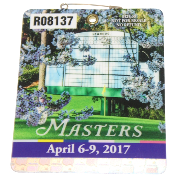 2017 Masters Tournament SERIES Badge #R08137 - Sergio Garcia Winner