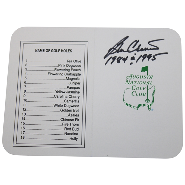 Ben Crenshaw Signed Augusta National Golf Club Scorecard w/Years Won JSA ALOA