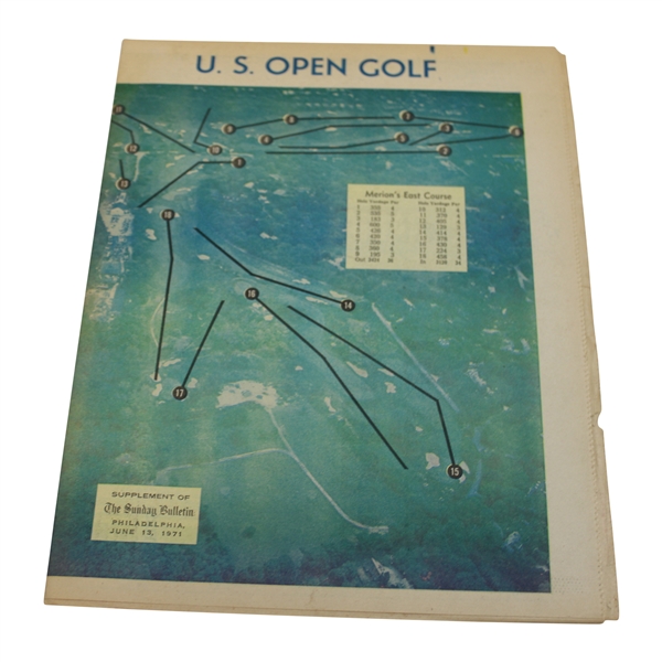 1971 Us Open Golf at Merion The Sunday Bulletin Supplement Newspaper