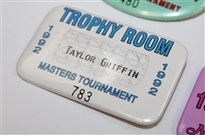 1985, 1987, 1988, 1989, 1991, 1992, 1993 & 1994 Masters Tournament Trophy Room Badges
