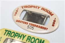 1985, 1987, 1988, 1989, 1991, 1992, 1993 & 1994 Masters Tournament Trophy Room Badges