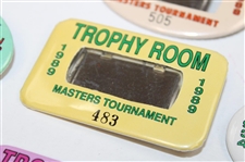 1985, 1987, 1988, 1989, 1991, 1992, 1993 & 1994 Masters Tournament Trophy Room Badges