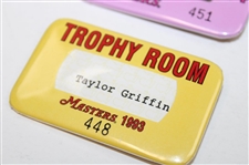 1985, 1987, 1988, 1989, 1991, 1992, 1993 & 1994 Masters Tournament Trophy Room Badges