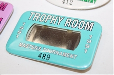 1985, 1987, 1988, 1989, 1991, 1992, 1993 & 1994 Masters Tournament Trophy Room Badges
