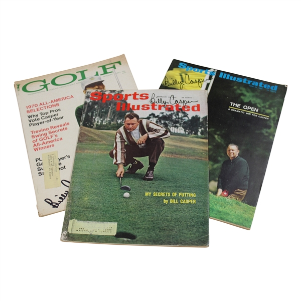 Billy Casper Signed 1971, 1966, & 1961 Magazines - SI (x2) & GOLF JSA ALOA