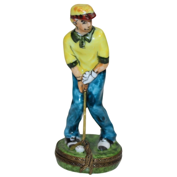 Porcelain Golfer Peint Main Limoges France