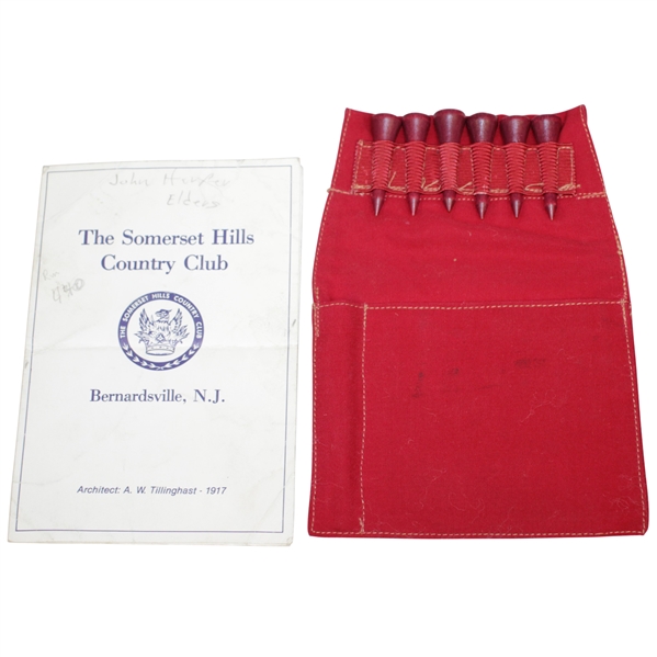 Classic Somerset Hills CC Scorecard with Tee/Card Holding Red Previdi Case - Crist Collection