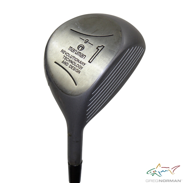 Greg Normans Personal Used Maruman Conductor Revolutionary Technology & Design 9 Degree Driver with Lead Tape