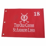 John Daly Signed The Old Course St. Andrews Links Red Embroidered Flag JSA ALOA