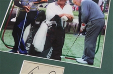 Arnold Palmer Signed Cut Signature with Matted Masters Collage Display JSA ALOA