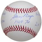 Gary Player Signed MLB Baseball w/HoF 74, 3x Masters, 65 US Open, 3x British Open, 2x PGA Inscr. JSA ALOA