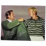 Jack Nicklaus & Gary Player Signed 1975 Masters Jacket Ceremony 16x20 Color Photo JSA ALOA