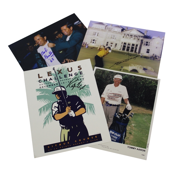 Masters Champions (4) Goalby, Langer, Floyd & Aaron Signed Photos JSA ALOA