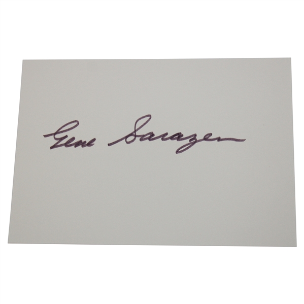 Gene Sarazen Signed 4x6 Index Card JSA ALOA