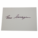 Gene Sarazen Signed 4x6 Index Card JSA ALOA