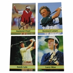 (4) Masters Champions Floyd, Lyle, Langer & Mize Signed Golf Cards w/ JSA ALOA