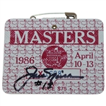 Jack Nicklaus Signed 1986 Masters SERIES Badge #X1608 with #18 JSA ALOA