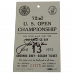 Jack Nicklaus Signed 1972 US Open at Pebble Beach 2nd Prct. Day Ticket #07775 JSA ALOA