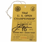 Jack Nicklaus Signed 1972 US Open at Pebble Beach 2nd Rd Ticket #07774 JSA ALOA