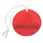 2000 The Open Championship St. Andrews Hotel Hospitality Guest Saturday Ticket w/String