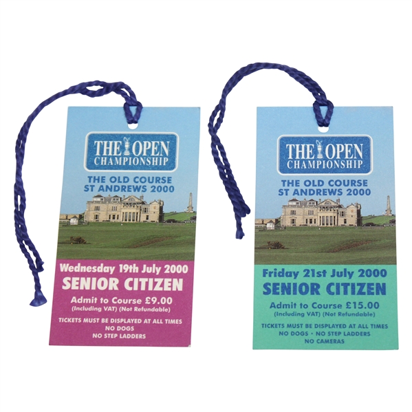 2000 The Open Championship at St. Andrews Wednesday & Friday Senior Citizen Tickets