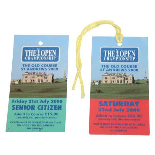 2000 The Open Championship at St. Andrews Friday & Saturday Tickets