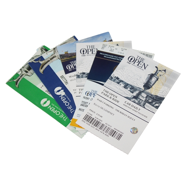 Six (6) The Open Championship Tickets/Passes-  2009, 2012, 2015, 2017 & 2019(x2)