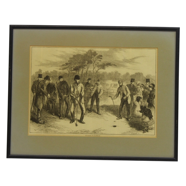 Golf Match On Blackheath Print by Artists F Gilbert & H. Harral - Framed