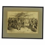 Golf Match On Blackheath Print by Artists F Gilbert & H. Harral - Framed