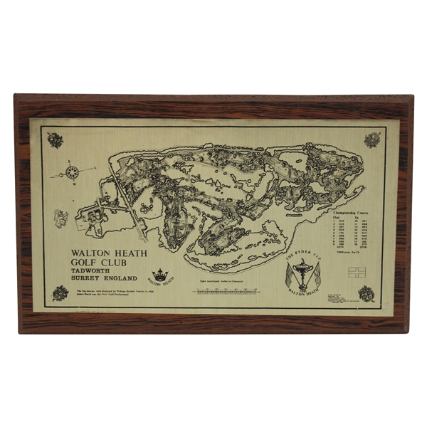 1981 The Ryder Cup at Walton Heath Golf Club Visual Survey (by James Izatt) Plaque