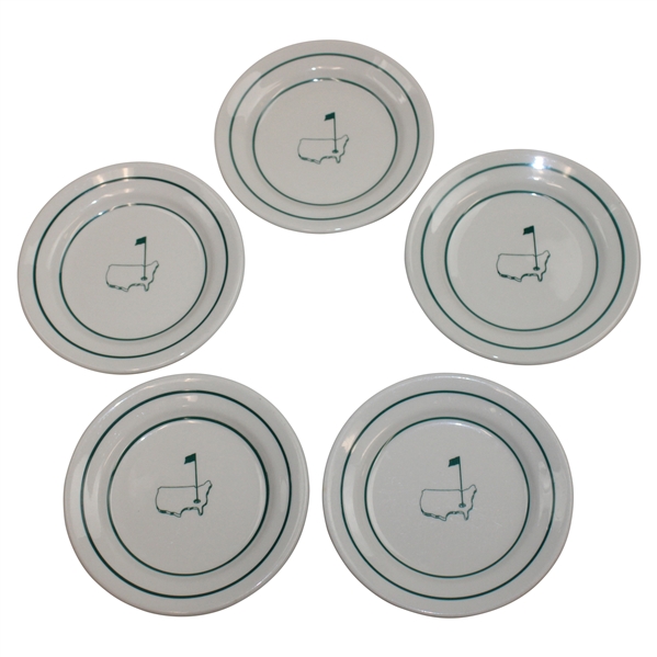 Five (5) Classic Masters Logo Ceramic Side Plates