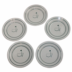 Five (5) Classic Masters Logo Ceramic Side Plates