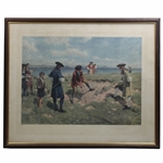 The First International Foursome Played on Leith Links 1682 Framed Print By Allen Stewart