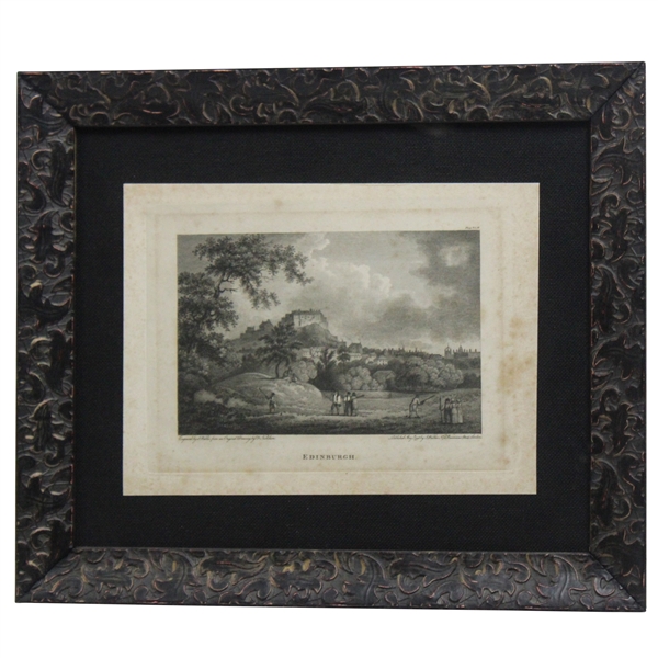 c.1798 Edinburgh Golf Engraving By J Walker From F. Nicholson Drawing - Framed