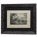 c.1798 Edinburgh Golf Engraving By J Walker From F. Nicholson Drawing - Framed