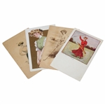 Four (4) Vintage Lady Golfer Postcards All Pre-1920