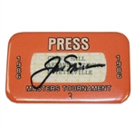 Jack Nicklaus Signed 1986 Masters Tournament Press Badge #3 JSA ALOA