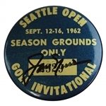 Jack Nicklaus Signed 1962 Seattle Open Golf Invitational Season Grounds Badge JSA ALOA