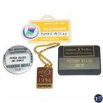 1992 Memorial, 1987 Dinah Shore, Johnnie Walker & 1994 European Patron Badges - Peter Allis