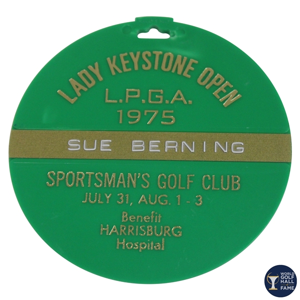 Susie Maxwell Bernings LPGA 1975 Lady Keystone Open Contestant Bag Tag - Sue Berning