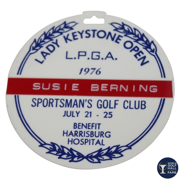 Susie Maxwell Bernings LPGA 1976 Lady Keystone Open Contestant Bag Tag