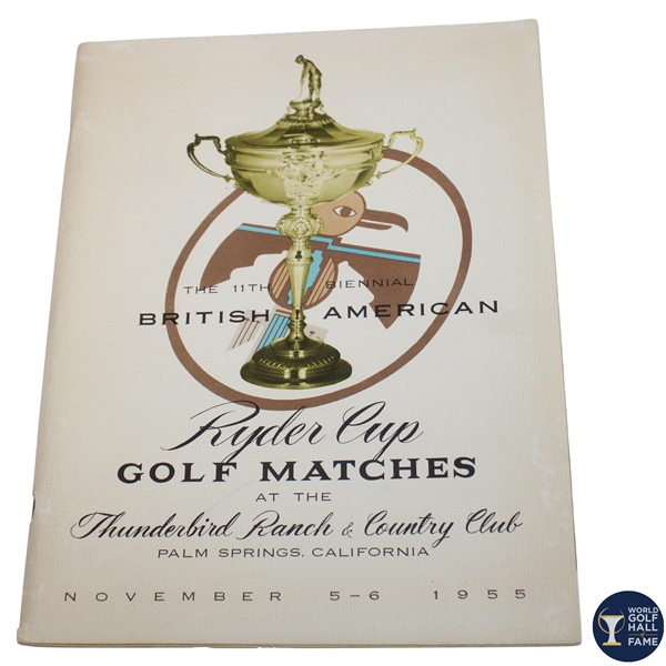 1955 Ryder Cup Golf Matches at Thunderbird Ranch & Country Club Official Program