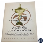 1955 Ryder Cup Golf Matches at Thunderbird Ranch & Country Club Official Program