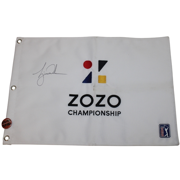 Tiger Woods Signed Authentic ZOZO Championship Flag w/82 Pin - Final Victory JSA ALOA