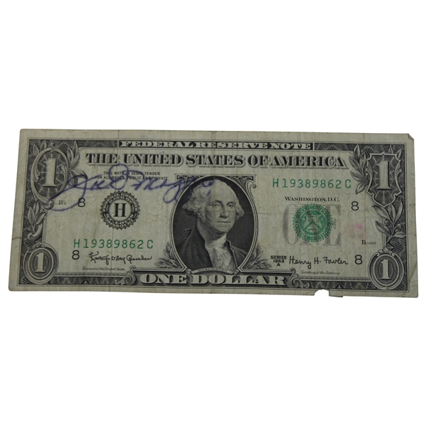 Joe Dimaggio Signed 1963 United States Dollar $1.00 Bill Legal Tender JSA ALOA