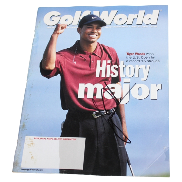 Tiger Woods Signed 2000 Golf World US Open Magazine JSA ALOA