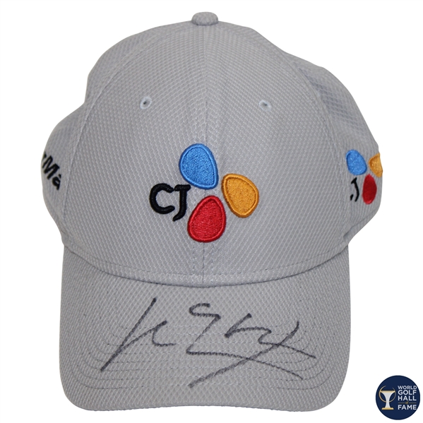 Si Woo Kim Signed Personal TaylorMade CJ Logistics Fitted Hat - WGHoF Collection JSA ALOA